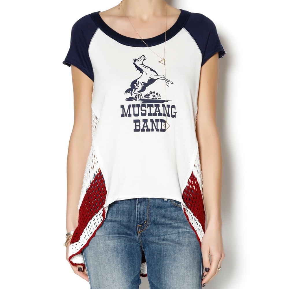 Free people mustang band crochet shirt